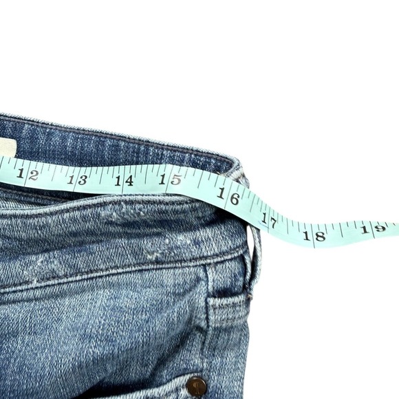 Pilcro Anthropologie Hyphen Patchwork Embroidered Straight Jeans 29 Medium Wash - Picture 7 of 10